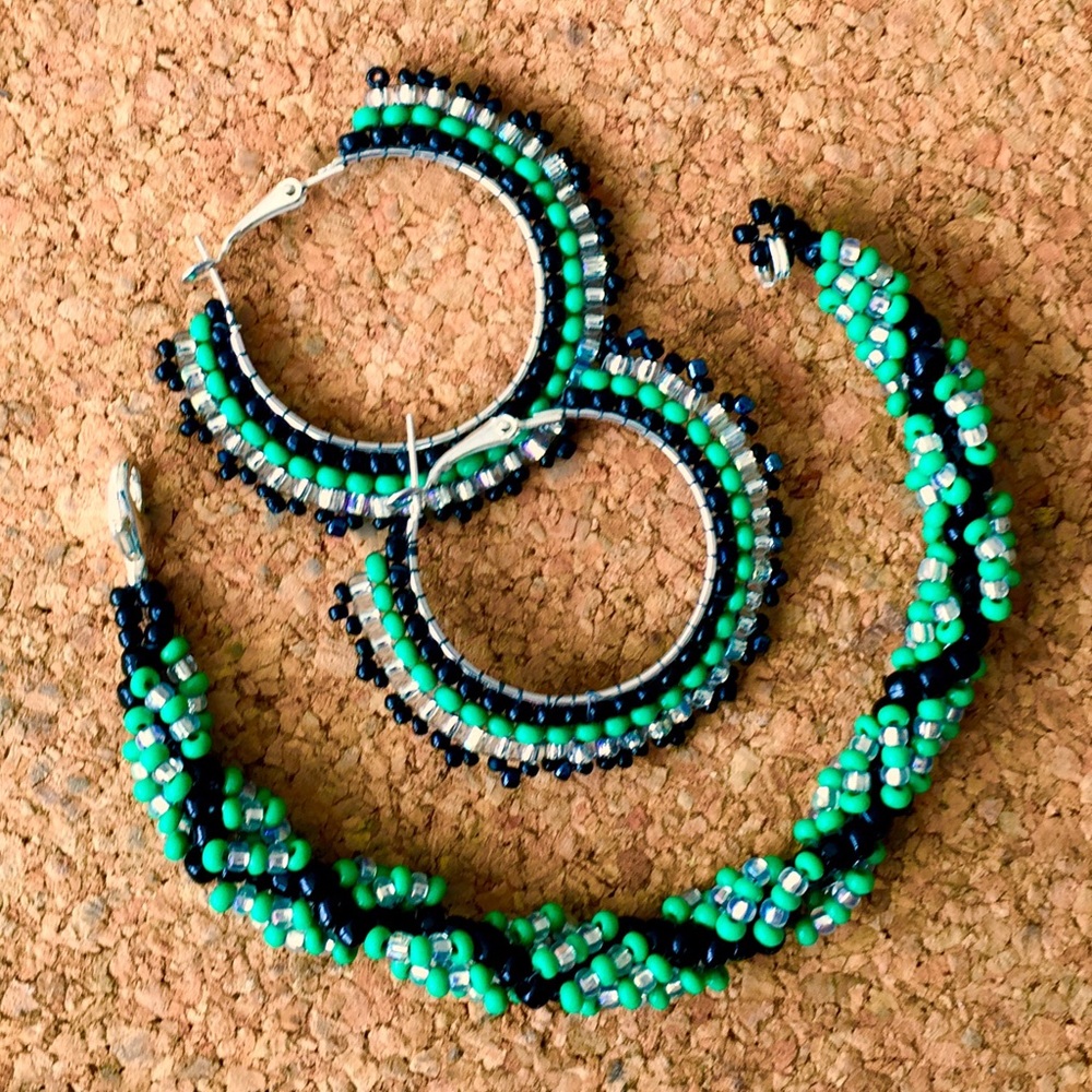 “Late summer” Artisan Bracelet & Earrings set